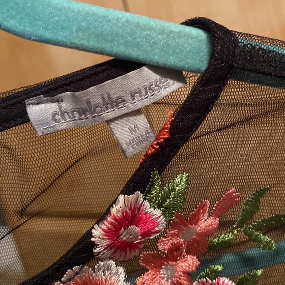 Charlotte Russe mesh floral top - Picture 3 of 3
